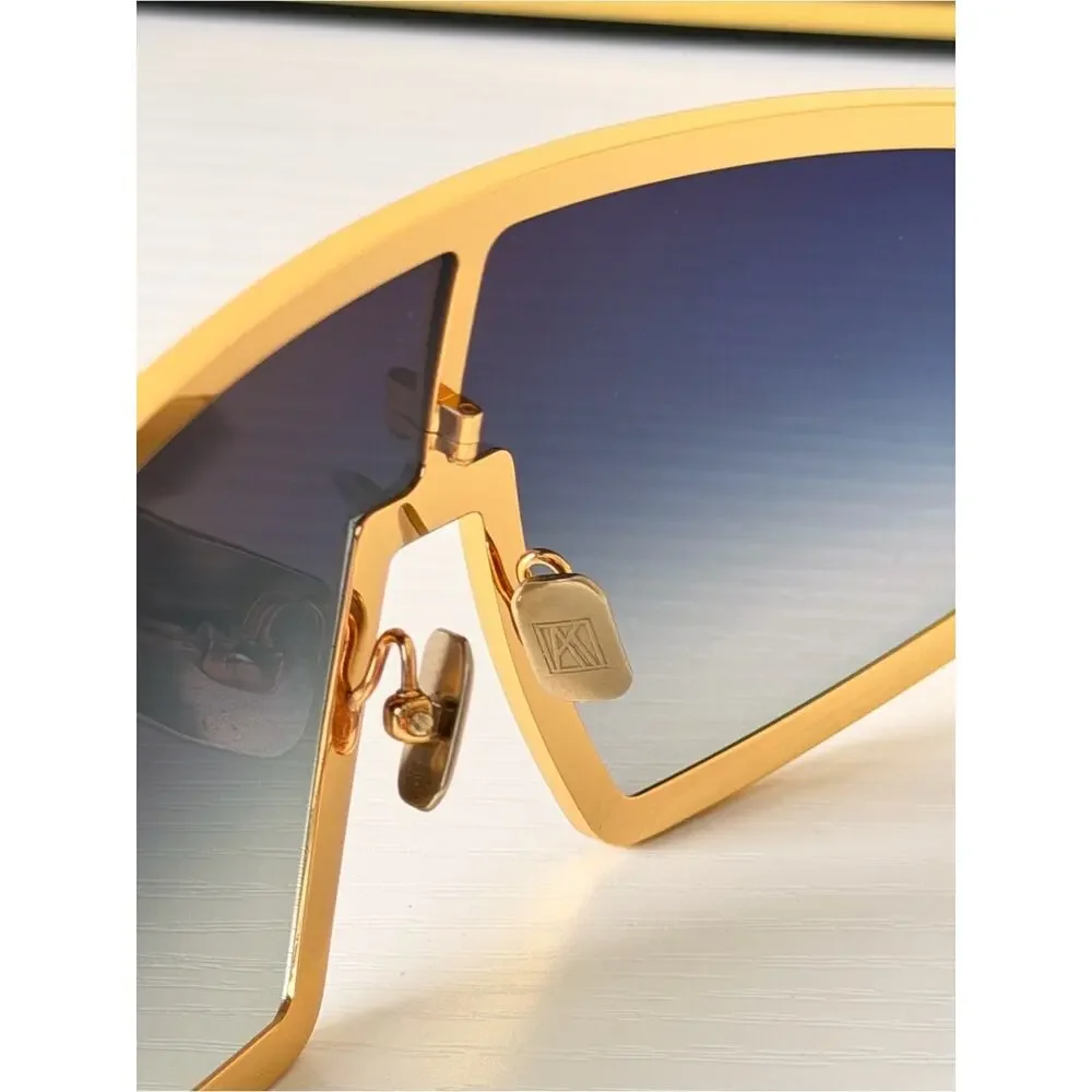New ANNA KARIN KARLSSON Gold Shield Sunglasses Shady Luv 2.0 Authentic